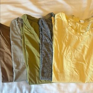 Assorted T-Shirt Bundle in Yellow, Green, and Gray